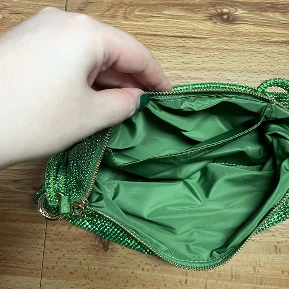 Green rhinestone handbag - Picture 6 of 7
